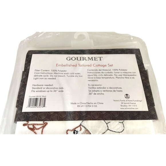 Gourmet Embellished Chef Tailored Cottage 58 X 36" Polyester Complete Window Set - Picture 8 of 8